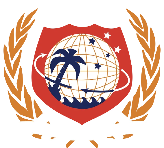 OUM crest in red, blue, and orange. Returns to home page.