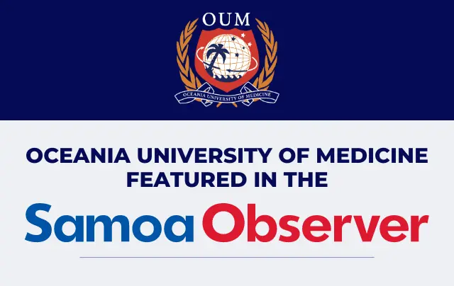 University log and graphic indicating that info was published in the Samoa Observer